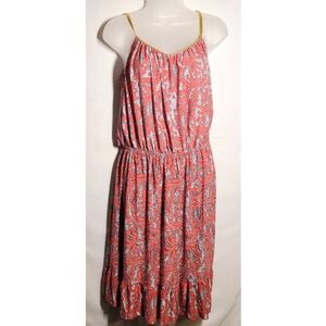 Seven Islands New York Dress Size 1X Pink Sliver Gold Sequin Shimmer Ruffles